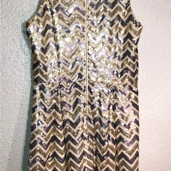 Charming Charlie Size Small Sort Party Dress.Covered in Gold and Silver Sequins - Picture 2 of 9